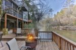 Riverfront cabin with decks for entertaining